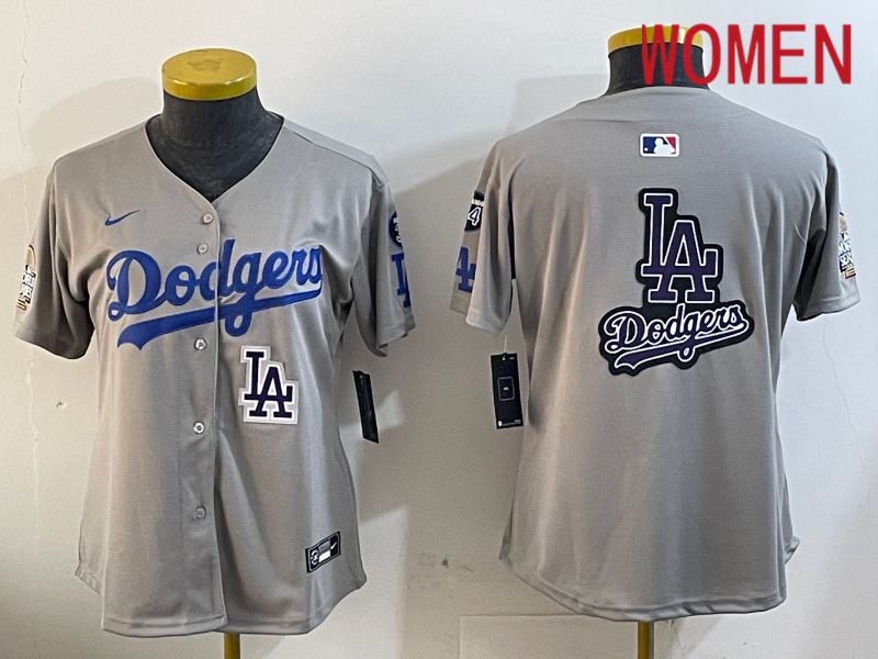 Women Los Angeles Dodgers Blank Grey Game 2024 Nike MLB Jersey style 12052